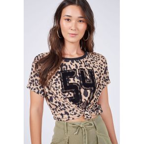 T-Shirt Silk Leopard 54 Sepia - P