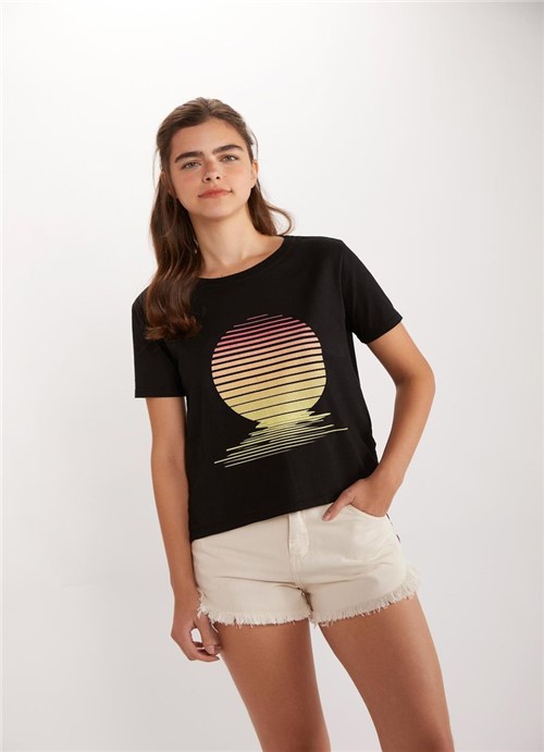 T Shirt Silk Solar Preto P