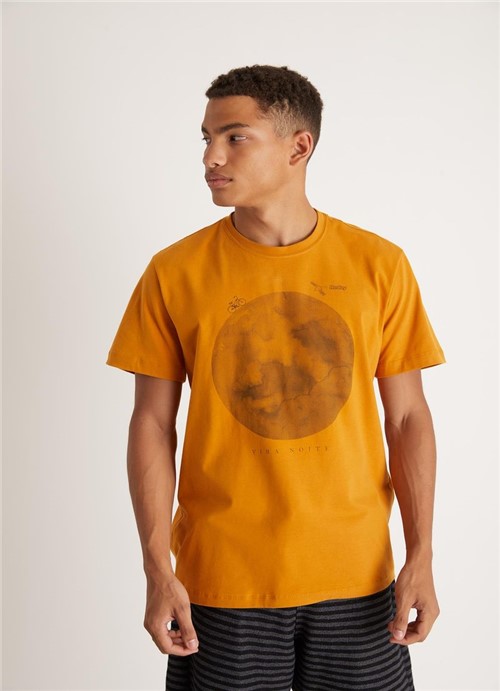 T-shirt Silk Vira Noite Amarelo M