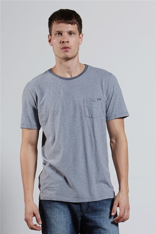 T-shirt Thin Stripe Pocket Cinza Gg
