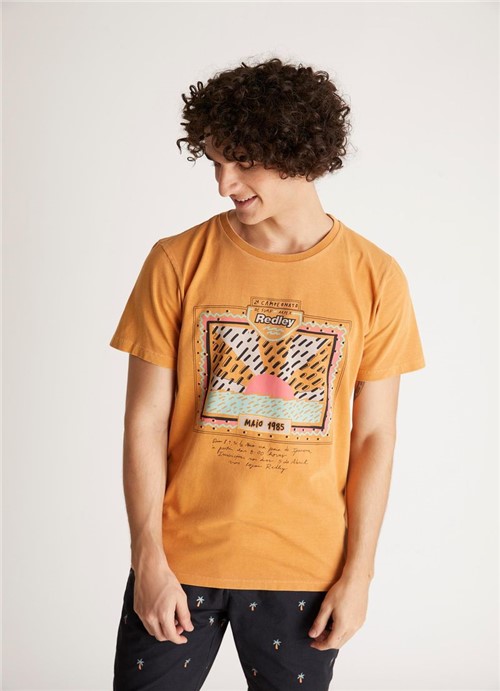 T-shirt Tinturada Silk 80s V Amarelo M