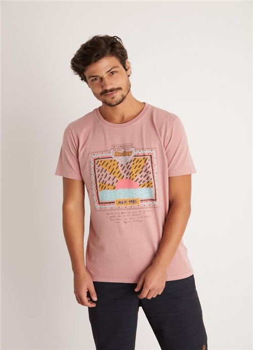 T-shirt Tinturada Silk 80s V Rosa G