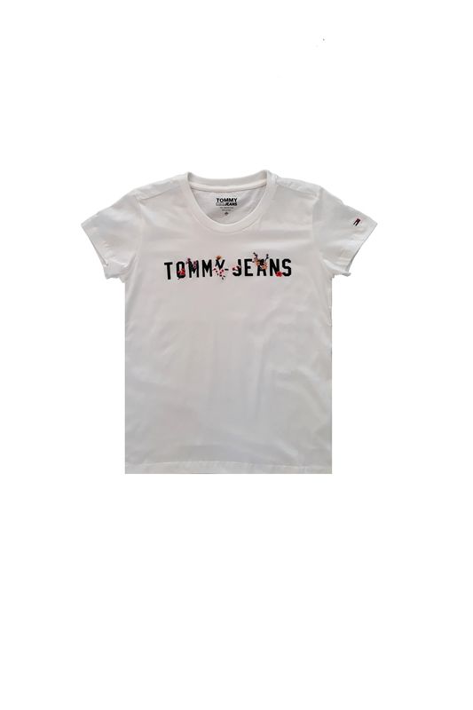 T-Shirt Tommy Jeans Floral Branco Tam. PP