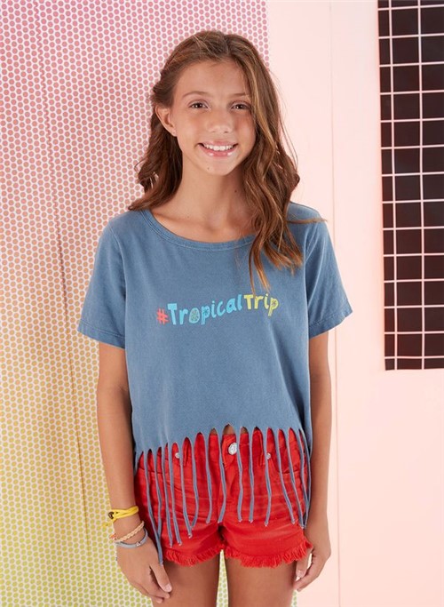 T-shirt Tropical Trip AZUL G