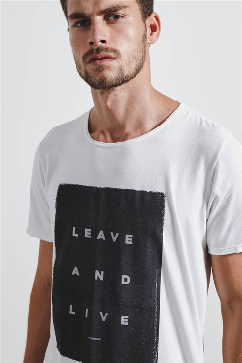 T-shirt White Leave And Live Off G