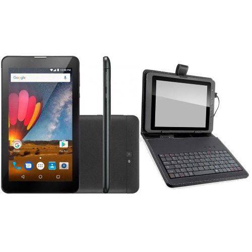 Tablet com Teclado 7 Polegadas 3g Preto Dual Chip Multilaser