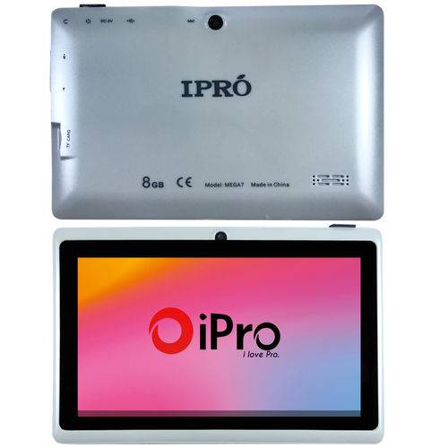Tablet IPro Mega 7'' 8GB Camera 2MP 1.3GHz Quad Core Wifi - Branco