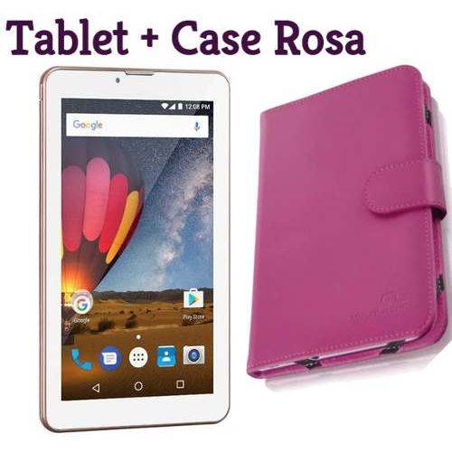 Tablet M7 3g Função Celular Dual Chip Rosa com Case Rosa
