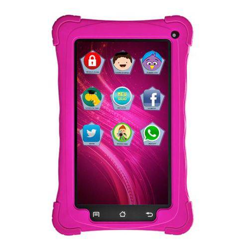 Tablet Mondial Tb-18 Kids com Capa Protetora Bivolt - Rosa