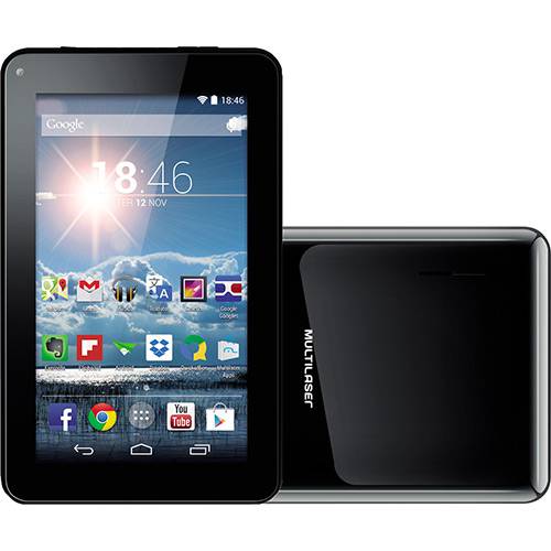 Tablet Multilaser M7S Dual Core 8GB Wi-Fi 3G Tela 7" Android 4.2 - Preto + Capa e Teclado