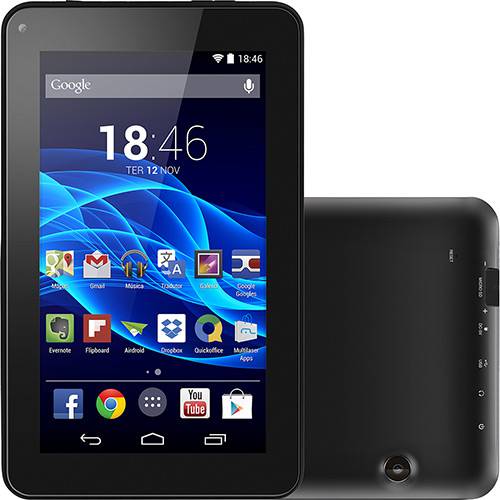Tablet Multilaser ML Supra 8GB Wi-Fi Tela 7" Android 4.4 Quad Core - Preto