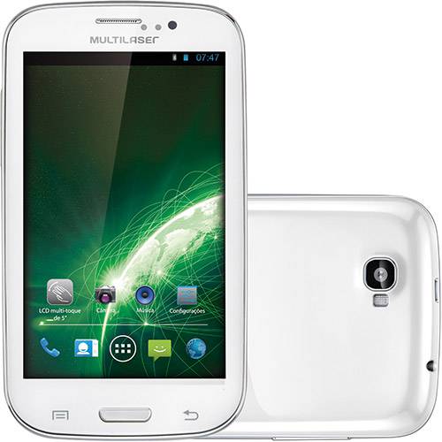 Tablet Multilaser NB050 com Android 4.1 Wi-Fi e 3G Tela 5" Touchscreen Branco e Memória Interna 4GB