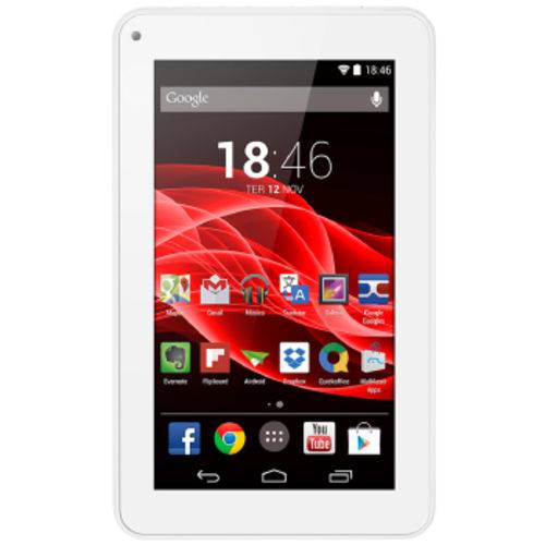 Tablet Multilaser Supra 7P 8GB Wi-Fi Quad 2CAM - NB200 | Branco | Bivolt