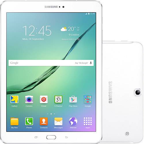 Tablet Samsung Galaxy Tab S2 T815 32GB Wi-Fi 4G Tela AMOLED 9.7'' Android 5.0 Processador Octa Core 1.9 Ghz+1.3GHz - Branco