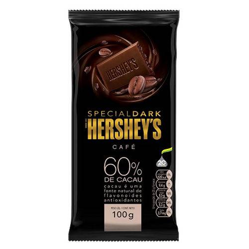Tablete Chocolate Special Dark 60% Cacau Sabor Café 100g - Hersheys