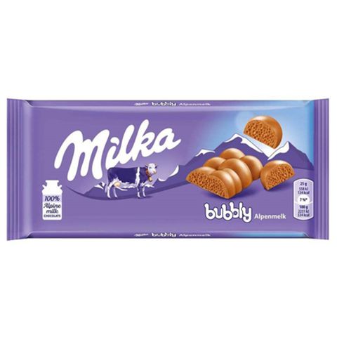 Tablete de Chocolate Aerado Bubbly 90g - Milka
