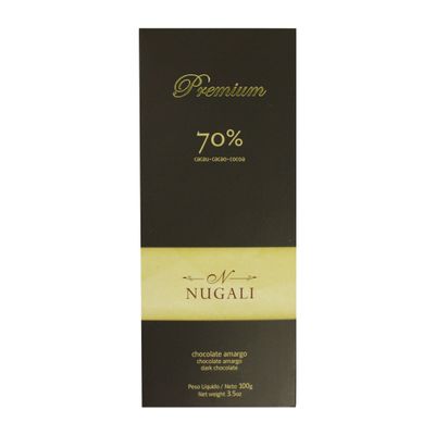 Tablete de Chocolate Amargo 70% Premium 100g - Nugali