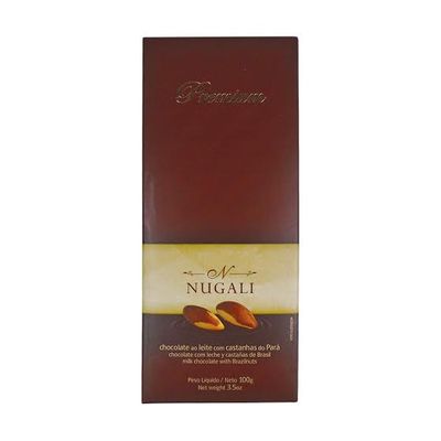 Tablete de Chocolate ao Leite com Castanha do Pará Premium 100g - Nugali