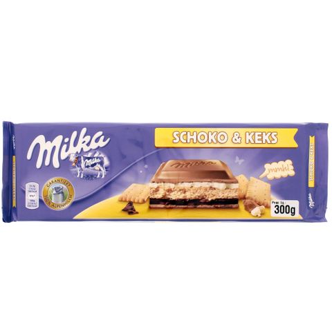 Tablete de Chocolate Choco & Biscuit 300g - Milka