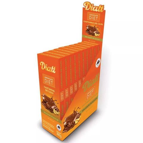 Tablete de Chocolate com Castanha de Caju Diet 25g C/12 - Diatt