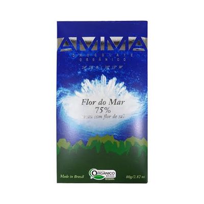 Tablete de Chocolate Orgânico Flor do Mar 75% Cacau com Flor de Sal - Amma