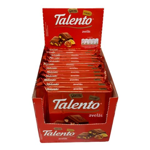 Tablete Talento Vermelho Avelã 90g C/12 - Garoto