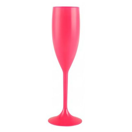 Taça Acrílica Champagne Rosa Neon 140ml Taça Acrílica Descartável P/ Champagne Rosa Neon 140ml - 5 Unidades