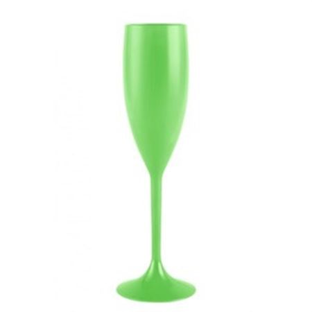 Taça Acrílica Champagne Verde Neon 140ml Taça Acrílica Descartável P/ Champagne Verde Neon 140ml - 5 Unidades