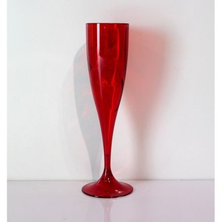 Taça Acrílica Champagne Vermelha 200ml