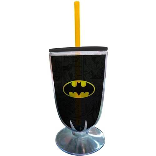 Taça Acrílica DCO Batman Logo Preto/Amarelo 10,5x10,5x25cm - Urban