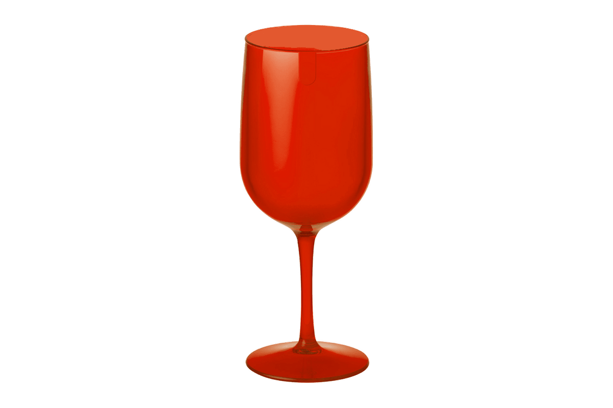 Taça Água/Vinho - Fun 8,1 X 8,1 X 20,5 Cm 380 Ml Vermelho Transparente Coza