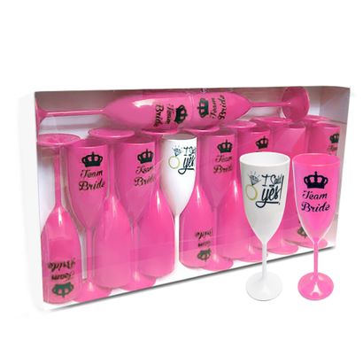 Taça Champanhe Luxo Pink 150ml Kit 16un