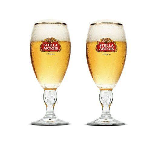 2 Taça Copo Cálice Stella Artois Litografada Cerveja 250ml