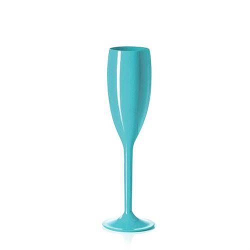 Taça de Acrílico não Descartável para Champanhe Azul Tiffany 160 Ml Duracril