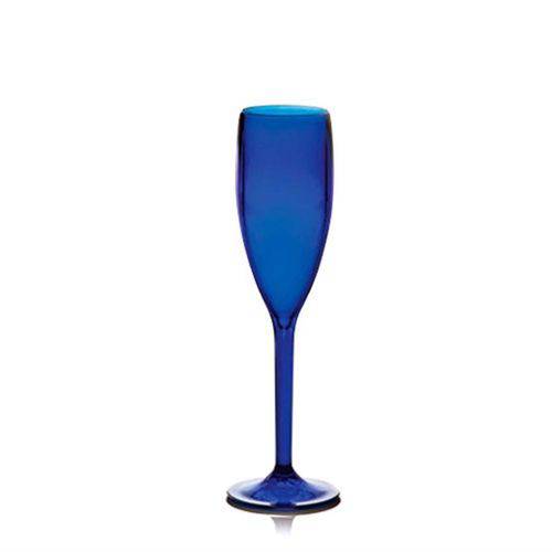 Taça de Acrílico não Descartável para Champanhe Azul Transparente 160 Ml Duracril
