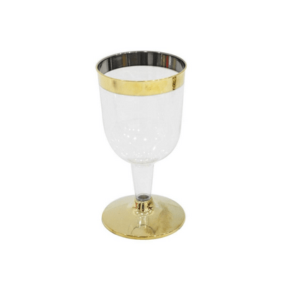 Taça de Acrílico para Vinho Gold Premium de 162ml C/6 Un Silver Plastic