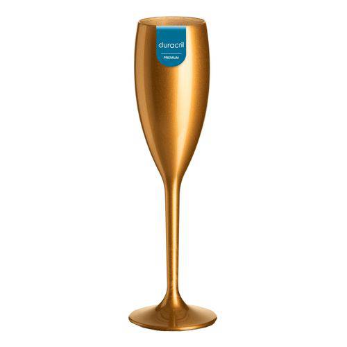 Taça de Champagne Acrílico 160 Ml Dourada 12 Unidades