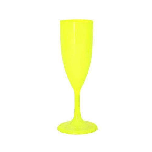 Taça de Champanhe Acrílica Neon Amarela | C/05