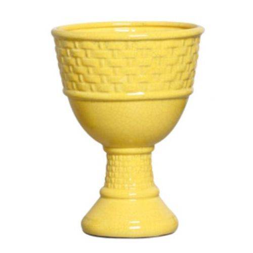Taça Decorativa Cerâmica Veneza - Amarela Gretante 33cm
