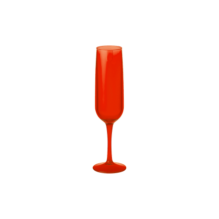 Taça Espumante - Fun 6,1 X 6,1 X 22 Cm 160 Ml Vermelho Transparente Coza