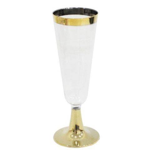 Taça para Espumante 150ml Linha Ouro Luxo C/06 Unidades