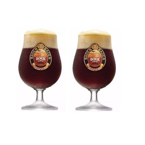 2 Taças Baden Baden Bock de Vidro Cerveja Copo 400ml Original