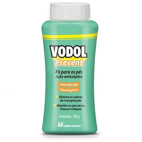 Talco Vodol Prevent Sem Perfume com 100 Gramas