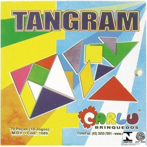 Tangram em Mdf com 70 Pçs Coloridas 1089 Carlu