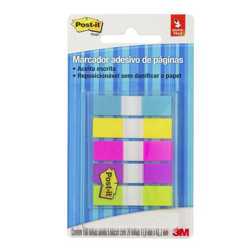 Tape Flags 5 Cores Neon Transparente Az/am/rs/rx/vd 100 Folhas