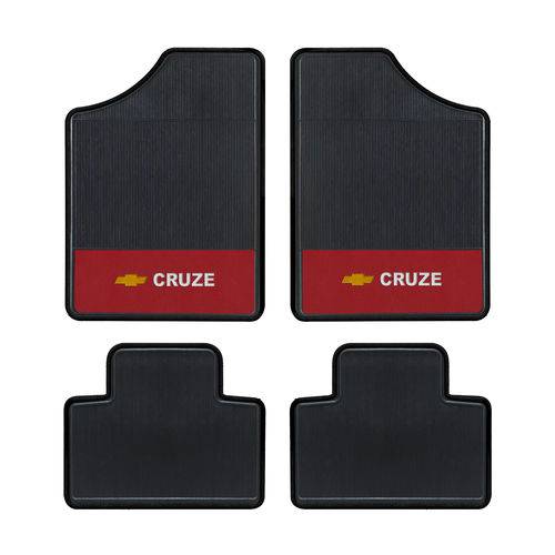 Tapete Automotivo - Cruze - Base Vermelha - Logo Chevrolet