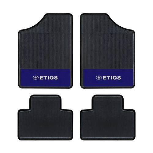Tapete Automotivo - Etios - Base Azul - Logo Toyota - 4pçs