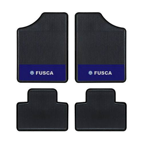 Tapete Automotivo- Fusca - Base Azul - Logo Volkswagen