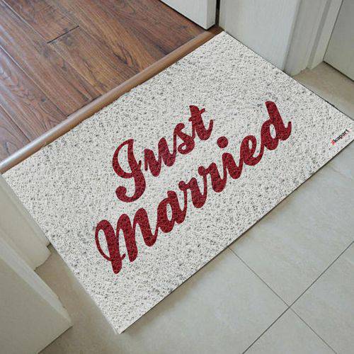 Tapete Capacho Personalizado - Just Married 60x40