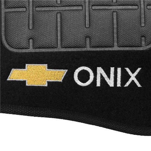 Tapete Carpete Onix Preto 2012 2013 2014 2015 Logo Bordado 2 Lados Dianteiro